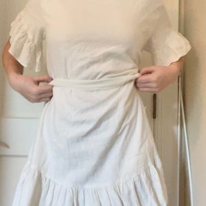 Cream ruffle dress from Urban Outfitters